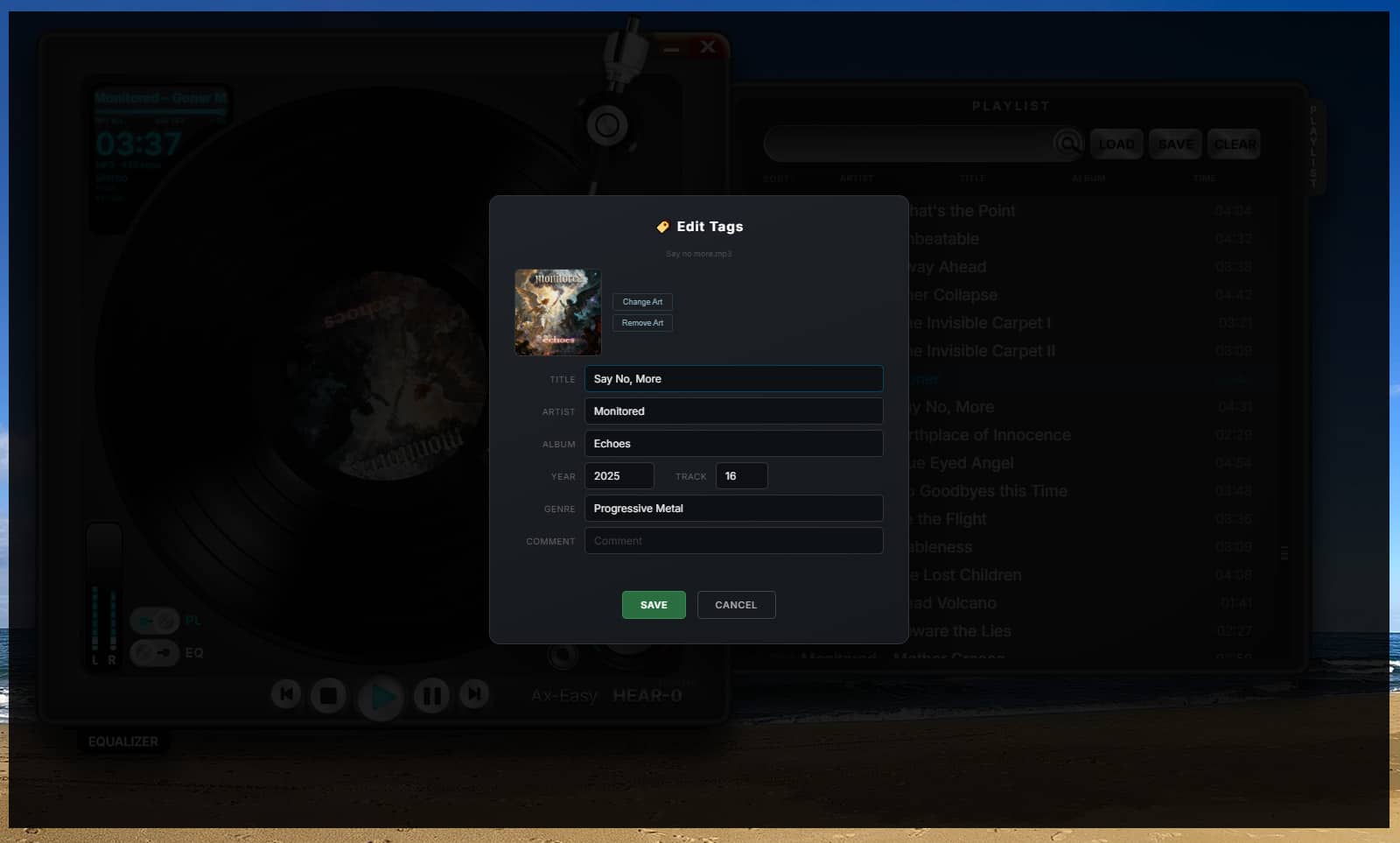 Ax-Easy HEAR-0 Audio Player Edit Tags